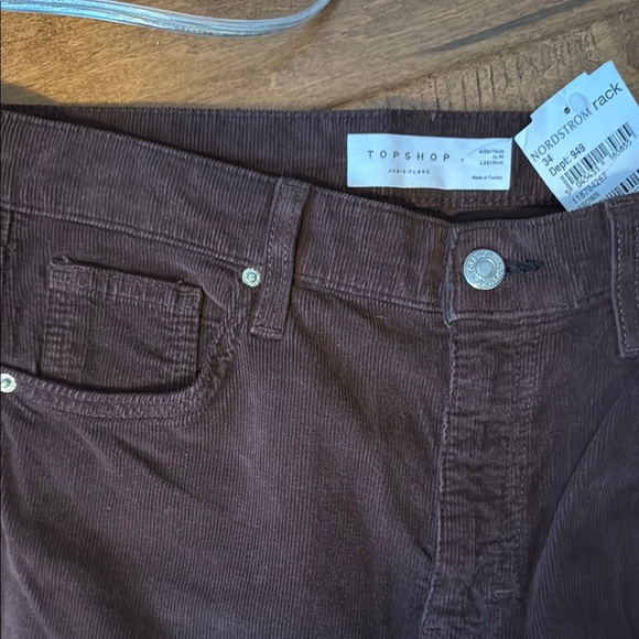 Topshop Women’s Jamie Flare Chocolate Stretch Corduroy Flare pants W30/ 8 - Picture 3 of 10